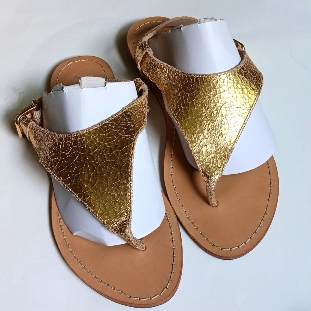 J.CREW GOLD SANDALS